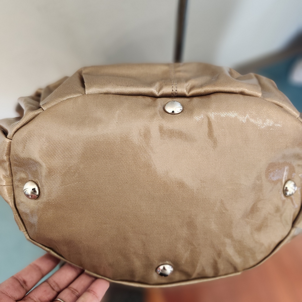 Tod's Tote/Crossbody, Tan/Brown Coated Canvas/Leather, Shoulder Bag - Picture 9 of 16